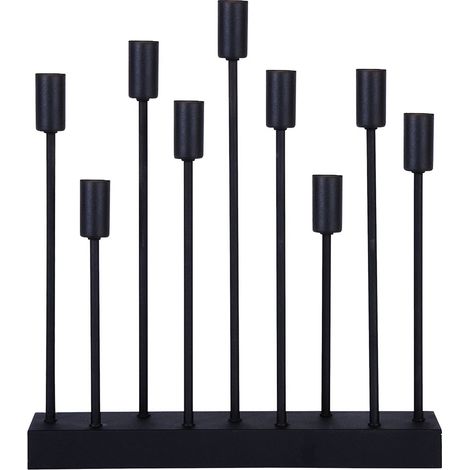 Lustre de fenêtre Star Trading 'Pix', métal, 9 douilles E14 pour ampoules, noir, H 50 cm, L 42 cm