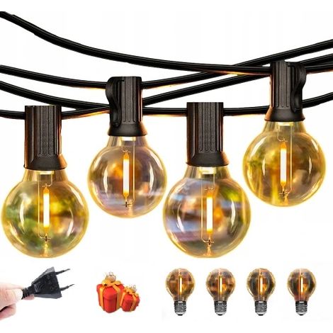 Lichterkette für den Garten, 30 m, 100+4 LEDs, Schutzart IP44, 1 W
