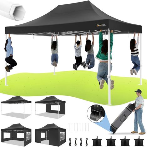 Faltpavillon 3x4,5m Wasserdicht mit 4 Seitenteilen, Stabil, Pop-Up Partyzelt (1/5)