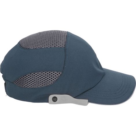 Casquette Bump Protège-Tête Respirante Ajustable Bleu avec Bord Gris, Coque Rigide pour Sport et Travail, Chapeau de Sécurité Léger (1/5)