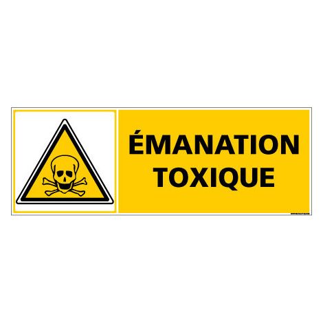 Panneau de Signalisation EMANATION TOXIQUE (C0959) - Adhésif - 210 x 75 mm