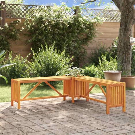 vidaXL Panca Giardino Angolare e Fioriera 117x117x40cm Massello Acacia (1/7)
