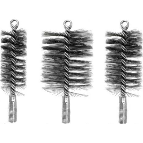 Ensemble de 3 brosses ramonage en acier au carbone avec têtes 30 mm (1/5)