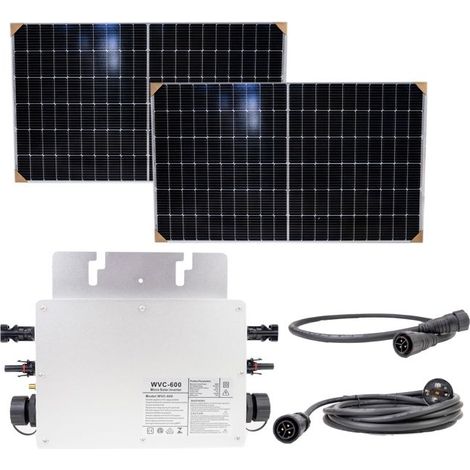 Kit solaire PNI Green House M600 – 2×375W panneaux monocristallins + micro-onduleur 600W Wi‑Fi