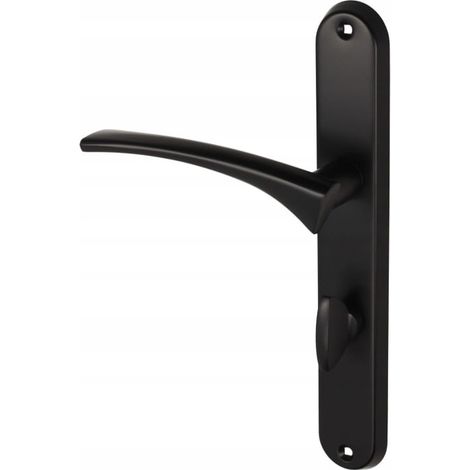 Poignée de porte intérieure, plaque WC longue, gauche, noir mat,