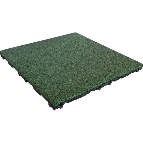 Baldosa de caucho de 45 mm - 50 x 50 cm - Verde - 2 piezas - 0,5 m² (1/2)