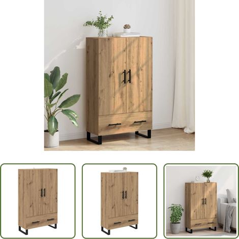 vidaXL Armoire chêne - Haut Armoire avec tiroir Chêne artisanal 69,5 x 30 x 115 cm (1/5)