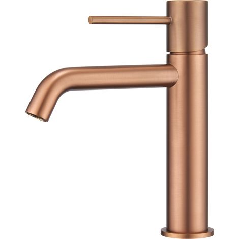 Rubinetto del lavandino monocomando  Modello MONZA  Canale universale  Colore Oro rosa finitura in Oro rosa spazzolato [IMEX®]