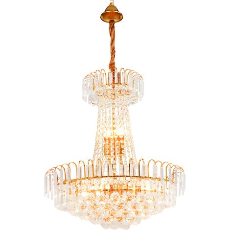 Lustre de luxe K9 en cristal, lustre de style Empire doré 220V, luminaires modernes en cristal, Luminaire (1/5)
