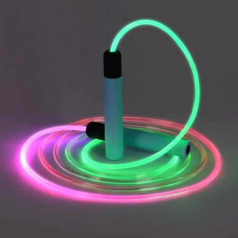 Corde à Sauter LED, Longueur Réglable Cordes a Sauter Lumineuse pour Light Show, Fitness, Arc-en-ciel LED, pour Plein air des Exercices de Combustion Graisses de Fitness (1/5)