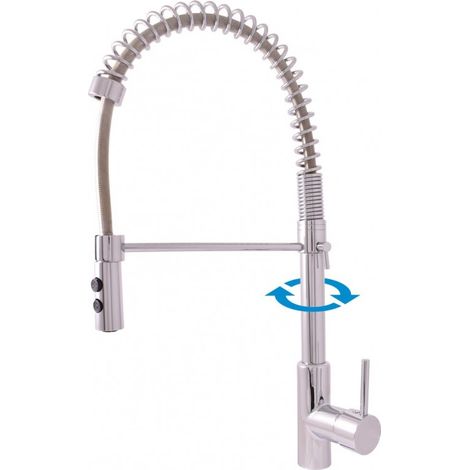 Mitigeur évier extractible SEINA avec flexible tressé H. 38cm (1/3)