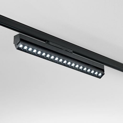 Plafoniera Per Binario Metallo Nero Acrilico Led 30W 3000K (1/2)