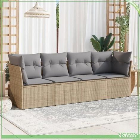 Salon de jardin - 3217229 - Résine tressée - Coussins déhoussables - Modulaire 4 places (1/3)