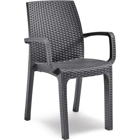 SEDIA IN POLIPROPILENE 'VERONA ARMCHAIR' grafite - BICA