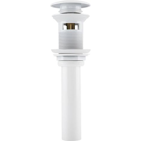 Bouchon de vidange avec trou de trop-plein pour le remplissage et la vidange Bouchon de vidange de salle de bain en nickel blanc pour toilette (1/5)