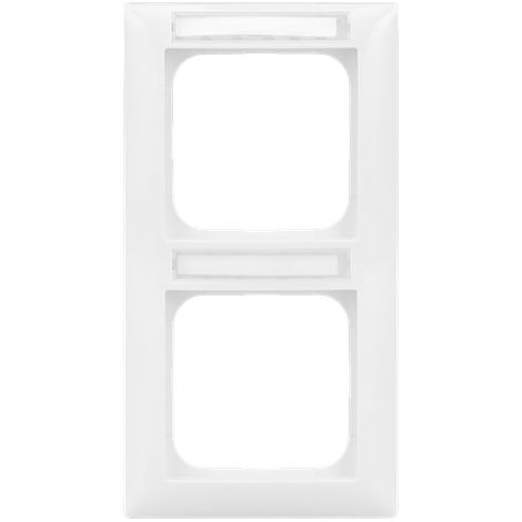 Busch-Jaeger Cadre de recouvrement avec fenêtre de visualisation, vertical avec champ d'inscription 2 fois blanc alpin - Busch-balance® SI (1722 NSK-914), 2CKA001754A4827