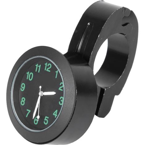 Horloge de guidon de moto étanche et lumineuse de nuit, à fixer sur le guidon pour le cyclisme, noire (1/5)