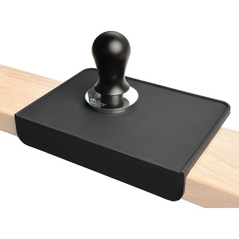 Espresso-Tampermatte, lebensmittelechte schwarze Silikonmatte, 20 x 15 cm, Kaffee-Tamperstation, Espressozubehör, wasserdicht und hitzebeständig (schwarz).