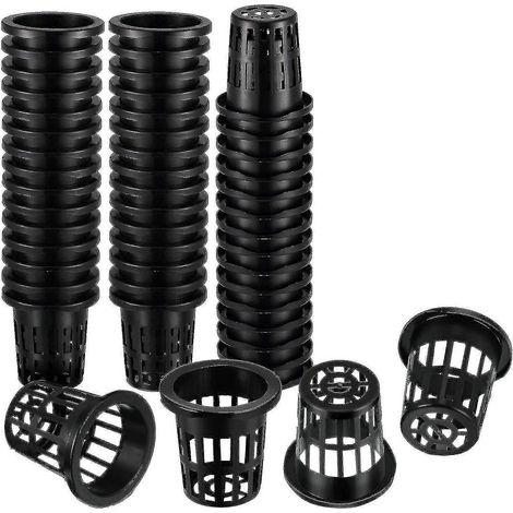 100 Pack 1.77 Inch Net Cups Slotted Mesh Wide Lip Filter Plant Net Pot Bucket Basket For Hydroponic (1/5)