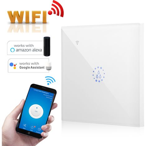Interrupteur Intelligent pour Ballon d'Eau Chaude, Commande Vocale Alexa Google et App eWeLink, 220-240V Européen (Couleur Blanc) (1/5)