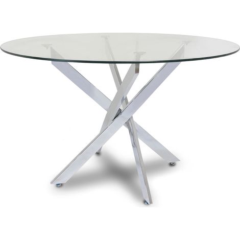 Mesa Redonda de Cristal Templado 120cm DT. Comedor o Cocina (1/5)