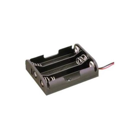 Porte-piles plat pour 3 piles de 1,5 V (4,5 V), noir Electro Dh 33.031 8430552029068