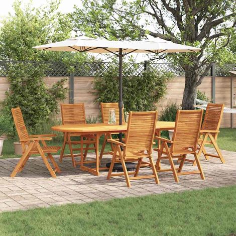 vidaXL Conjunto de Comedor de Jardín 7 uds. Marrón (1/5)