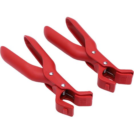 Clip de Bol Anti-brûlure, Pince de Plaque Chauffante en Plastique avec Contact Antidérapant en Silicone, Paquet de 2, Conception à Levier Polyvalent pour Bols, Plats, Assiettes dans la (rouge) (1/5)