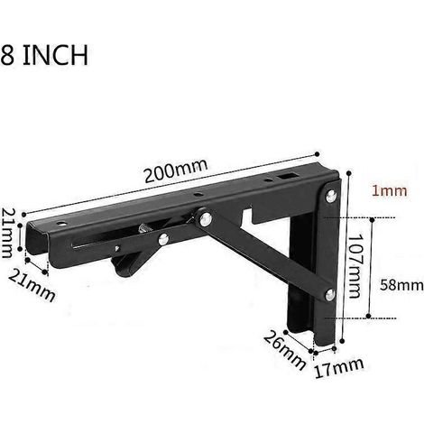 Support d'étagère pliable en 2 pièces, 20 cm, acier inoxydable robuste, pour table et comptoir, gain de place, à monter soi-même - Pr-AquaForge (1/5)