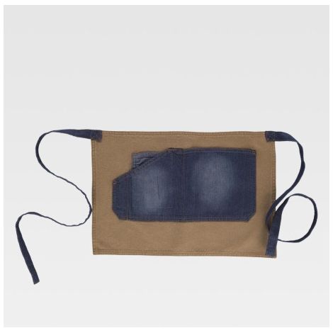 Delantal vaquero con bolso central y bolsillo relojero WORKTEAM M721