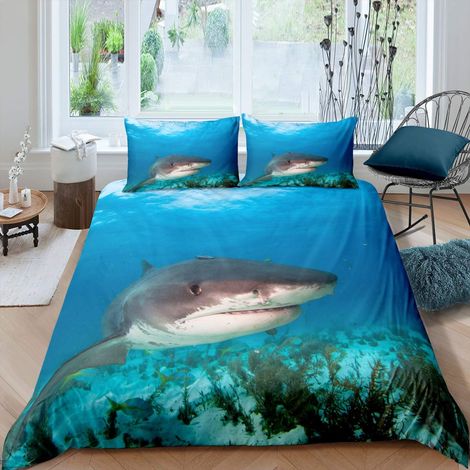 Housse de Couette océan sous-Marin pour Enfants Garons Adultes Animaux Marins effrayants (1/3)