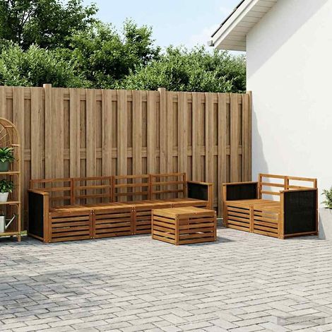 vidaXL Outdoor-Sofagarnitur 7 pcs Natur Massivholz Akazie (1/5)