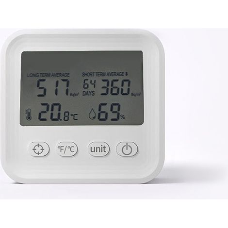 Analyseur de Radon Haute Précision – Détecteur de Gaz Radioactif, Fonctionne sur Secteur (Sans Batterie) – Pour Diagnostic Environnemental et Logements