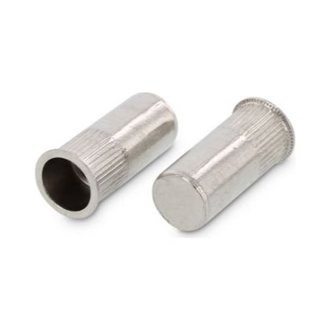 Ecrou Noyé Inox A2 Tête Réduite Borgne, cylindrique cranté - Diamètre: 5