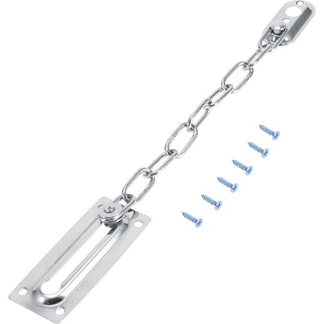 Catena d'argento per serratura di sicurezza per porta, catena di sicurezza in acciaio inossidabile per serratura di sicurezza per porta con chiusura a vite.