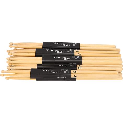 12 Paires de Baguettes de Batterie en Érable 5A pour Concerts et Répétitions (1/5)