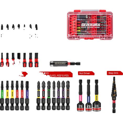 Set di bussole per cacciavite, 32 pezzi, portautensili magnetico, 32PCS (1/2)