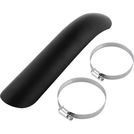 Pare Chaleur Échappement Moto Protection Bouclier de Silencieux d'Echappement Isolation Thermique Couvercle de Tuyau d'Echappement de Courbe en Acier Métal(Black) (1/5)