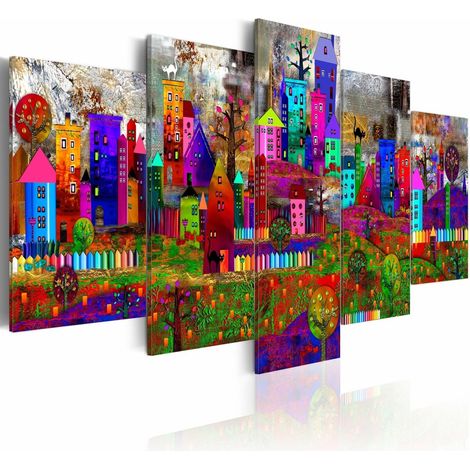 Tableau la ville d'expression - 200 x 100 cm (1/4)