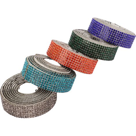 5 Mètres Ruban Strass Autocollant 1,5cm Largeur Brillant pour Déco Mariage Fête, Bricolage Artisanat (1/5)