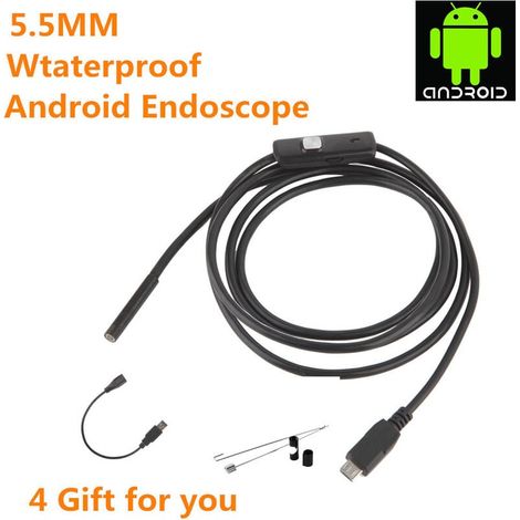 Endoscope - 300000 Pixels - 5.5mm 7mm Diameter - VGA 640x480 30fps - IP67 Waterproof - 6 LED Lights - 3–6 cm Focus Distance - Android Windows Compatible - 1 Pc (1/4)