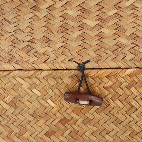 Boîte de rangement - - Panier rectangulaire - Jonc de mer naturel - Tissé à la main - Grande capacité (1/4)