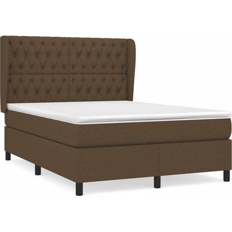 Maison Exclusive - Giroletto a Molle con Materasso Marrone Scuro 140x190cm Tessuto