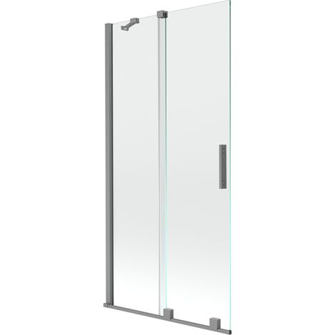 Paroi de baignoire coulissante bi-pliant Mexen Velar 90 x 150 cm, transparent, gun metal - 896-090-000-01-95 (1/2)