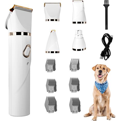 Tondeuse de toilettage pour animaux de compagnie D1 : Kit professionnel 4-en-1 (1/4)