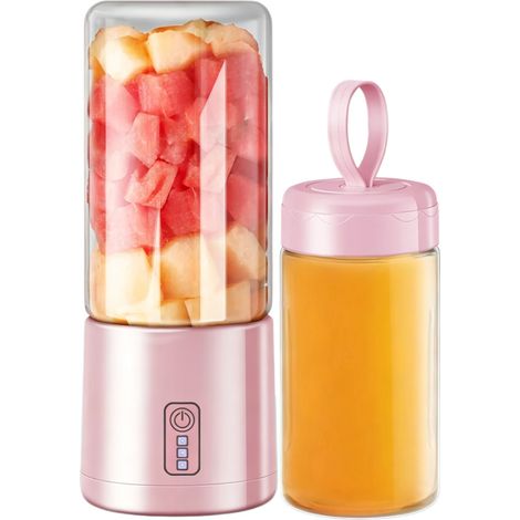 Mini blender sans fil rose compact électrique fruits jus portable (1/5)
