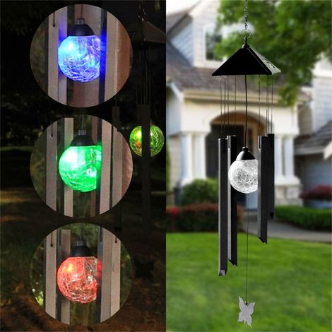 Lampe Eolienne Solaire - Guirlande Lumineuse Rotative Extérieure - Pour Jardin Balcon Cour - 60 cm - LED Gradient Couleurs - 1 Pièce (1/5)