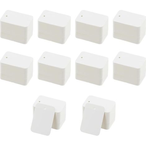 Lot de 1000 mini étiquettes de prix perforées en papier blanc, 3,5 x 5 cm, pour chaussures, vêtements, bijoux, chapeau (blanc)