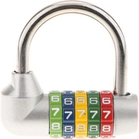 (Random) 5-Digit Combination Padlock - 2 Pieces - Zinc Alloy - Random Color (1/4)