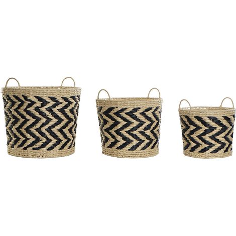 Cesta Set 3 Fibra 40X40X35 Natural Marron Claro DC183681 (1/4)